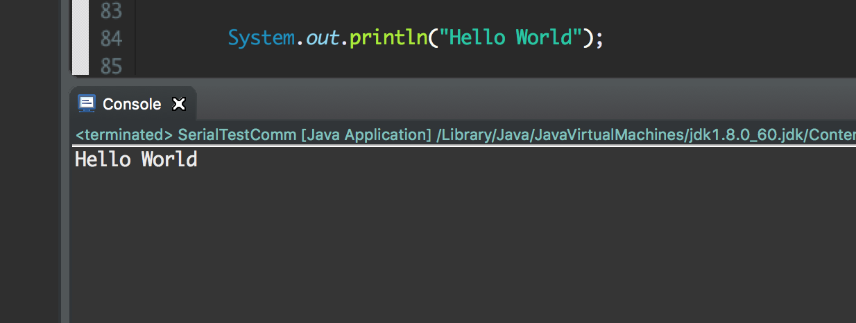Console: Hello World
